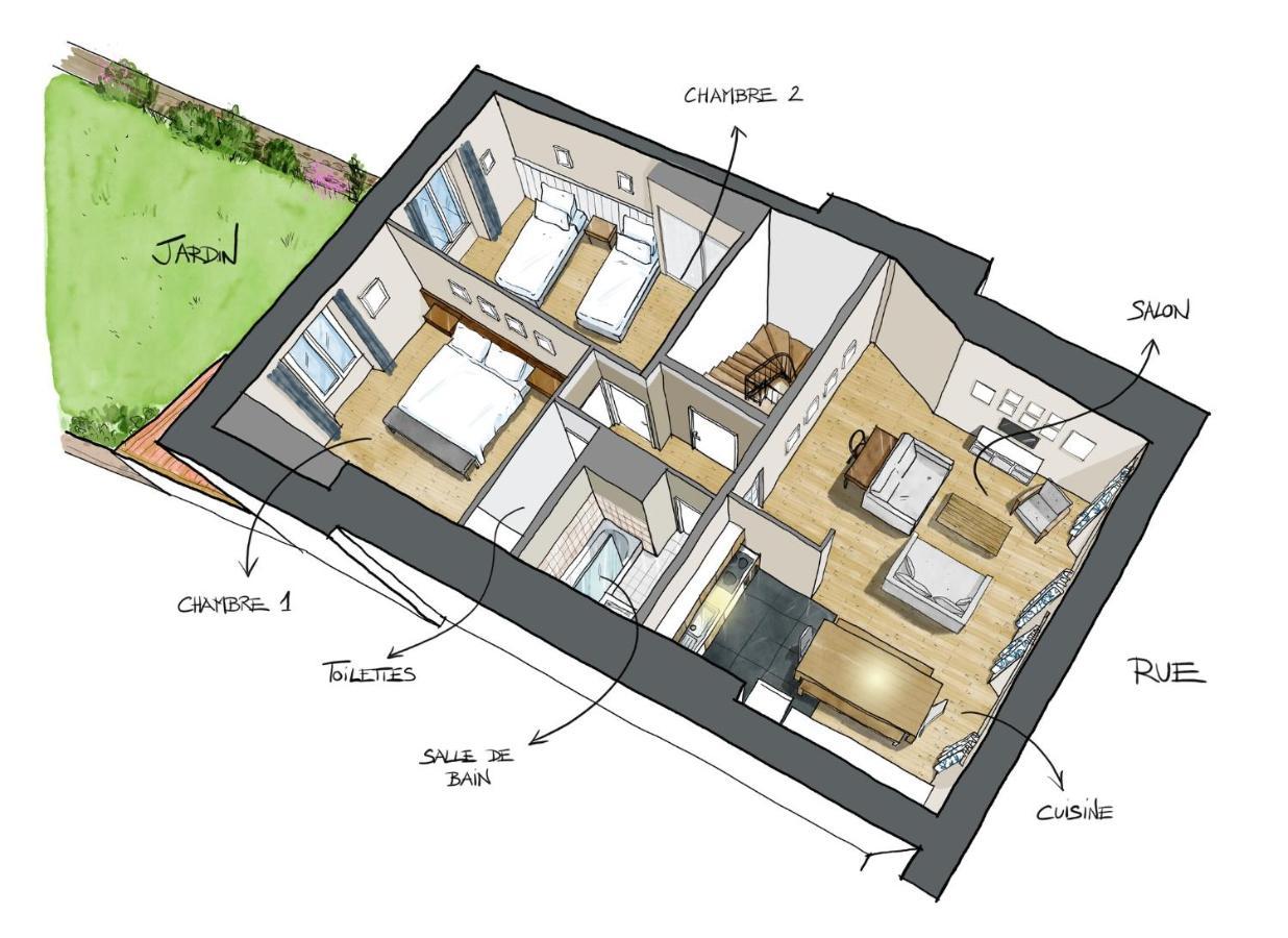 Bel Appartement, Bien Equipe Et Confortable Dans Le Centre Historique Fougères Eksteriør bilde